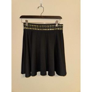 SOLD!! Studded Rlastic Waist Skater Skirt, Size Small